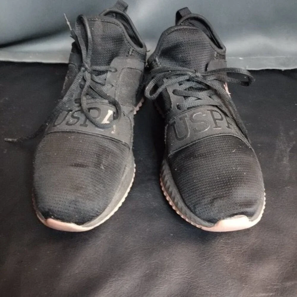 US Polo ASSN Black + Pink Sneakers / Tennis Shoes - Size 8.5